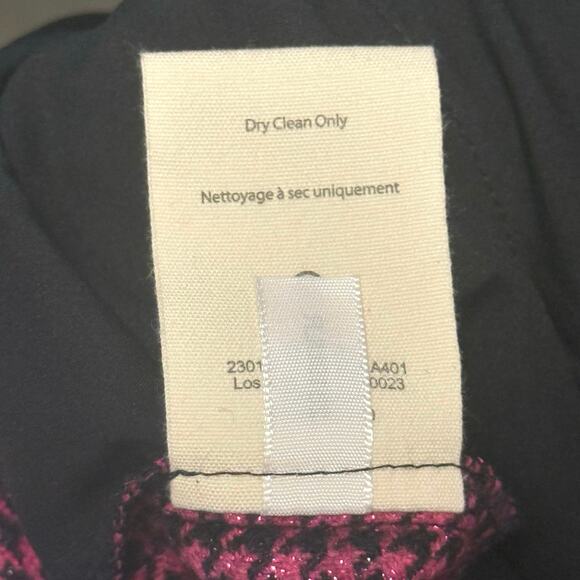 L’Agence Livvy Wool Blend Houndstooth Trouser in Metallic Pink and Black Size 18 - Picture 13 of 15